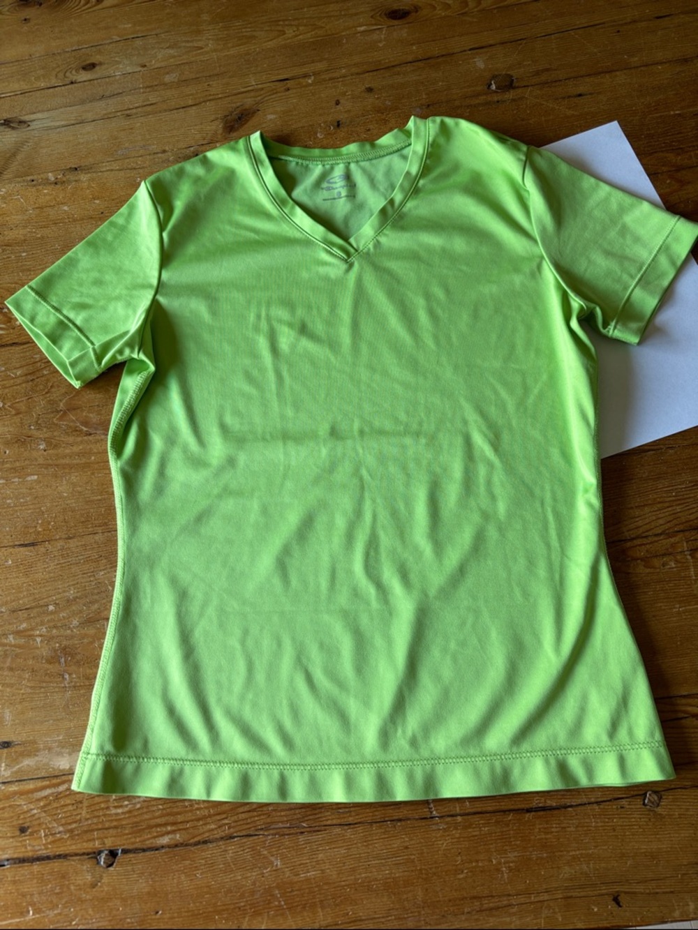 Champion Neon Lime V-Neck Performance Tee